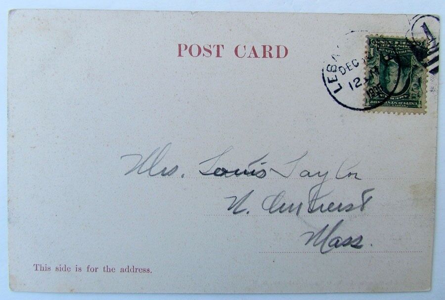 VINTAGE 1905 UNDIVIDED POSTCARD N. PARK STREET LEBANON NH NEW HAMPSHIRE