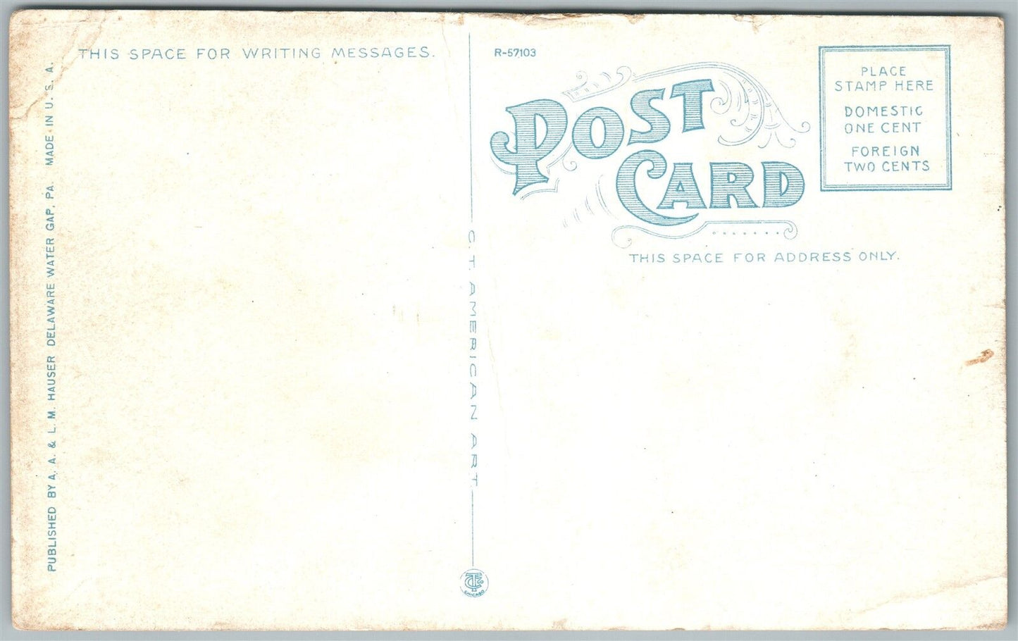 DELAWARE WATER GAP PA BELLEVUE ANTIQUE POSTCARD