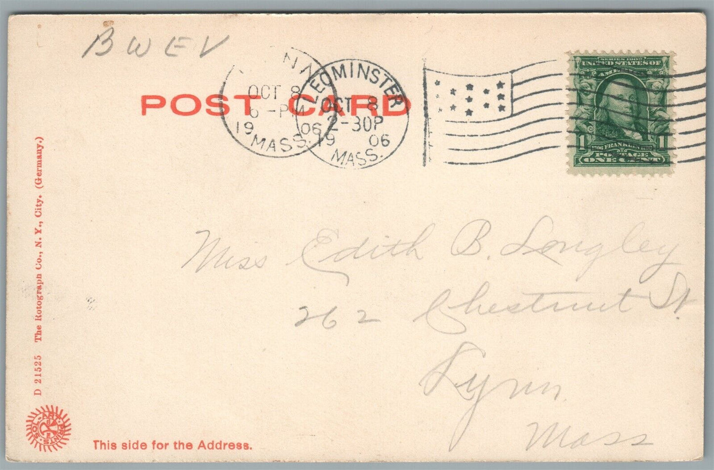 LEOMINSTER MA MAIN STREET ANTIQUE POSTCARD