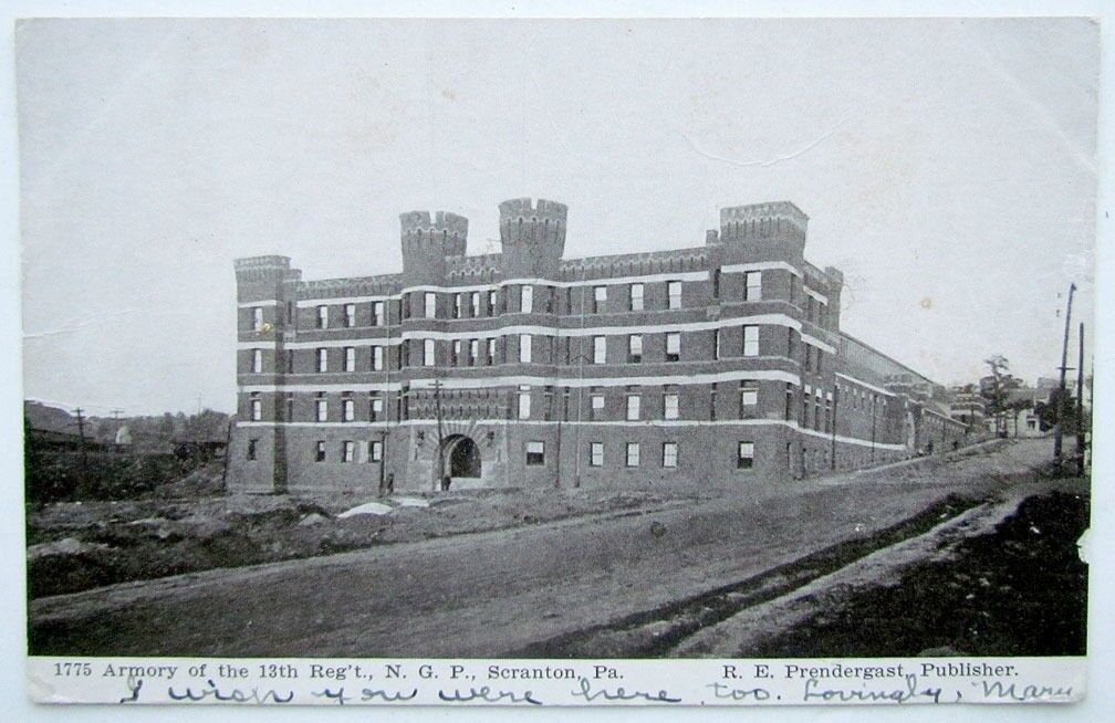 ANTIQUE UNDIVIDED POSTCARD 2nd REGIMENT ARMORY TRENTON N.J.