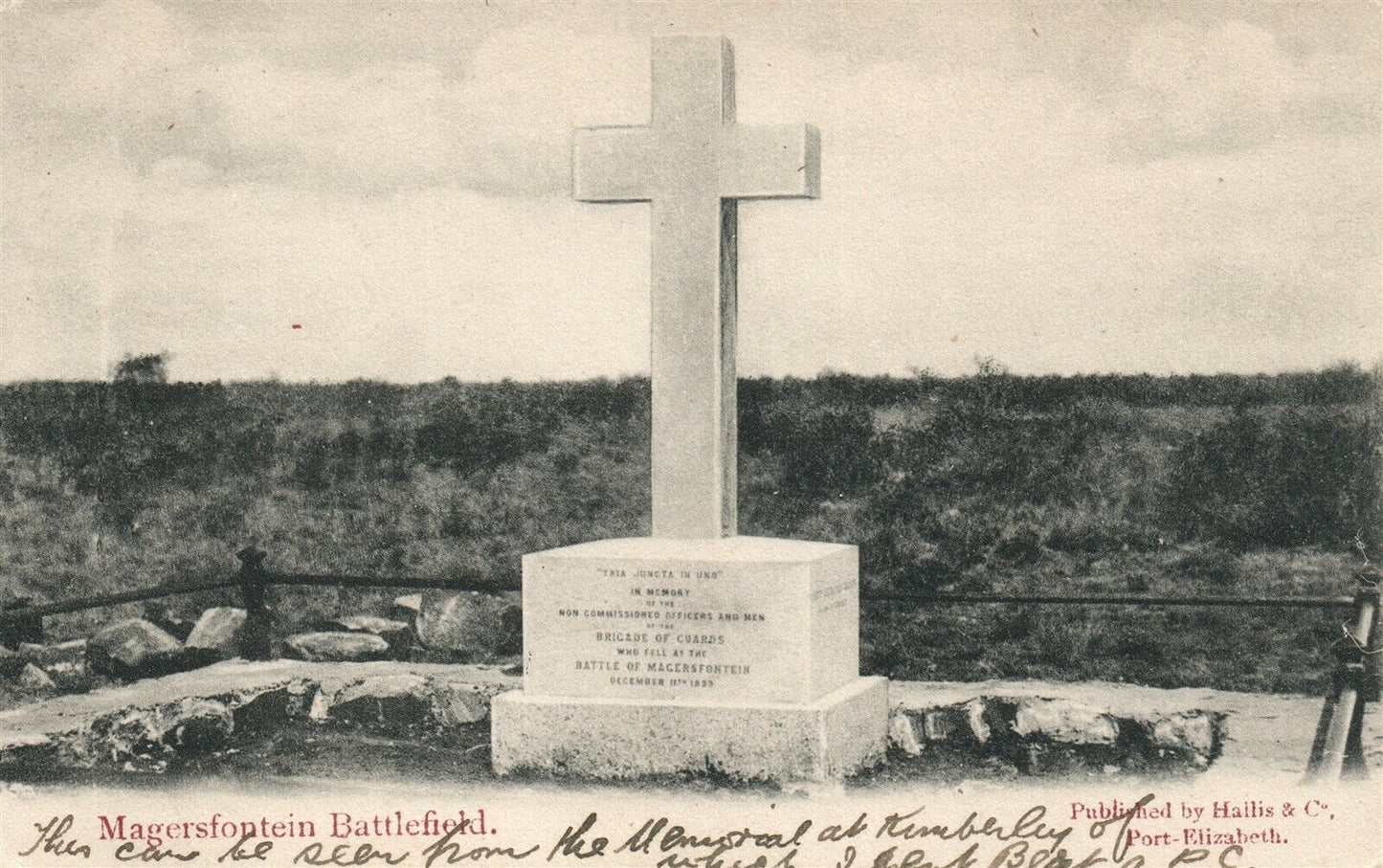 CAPE OF GOOD HOPE MAGERSFONTEIN BATTLEFIELD ANTIQUE POSTCARD w/ STAMP