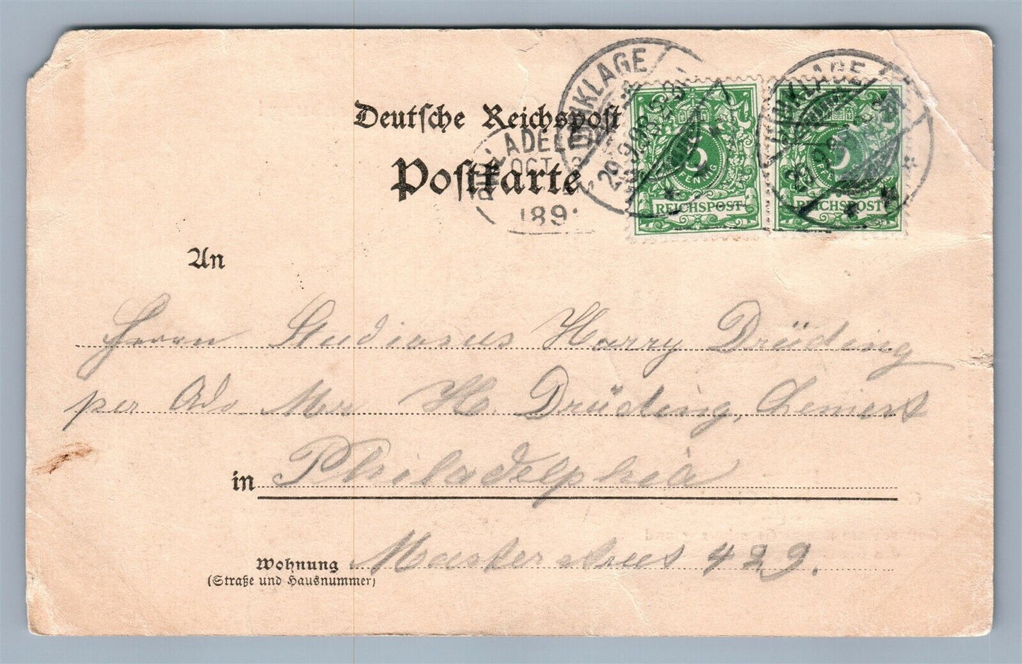 PETER GROSSHERZOG VON OLDENBURG GERMANY ANTIQUE POSTCARD w/ STAMPS