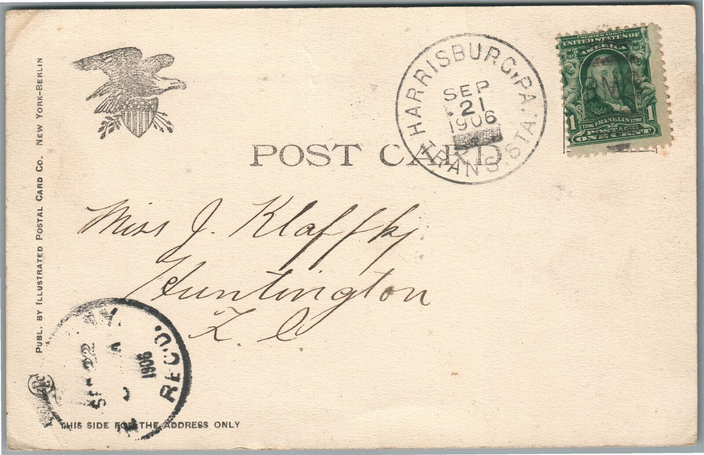 HARRISBURG PA PRETTY LADIES GREETINGS ANTIQUE POSTCARD