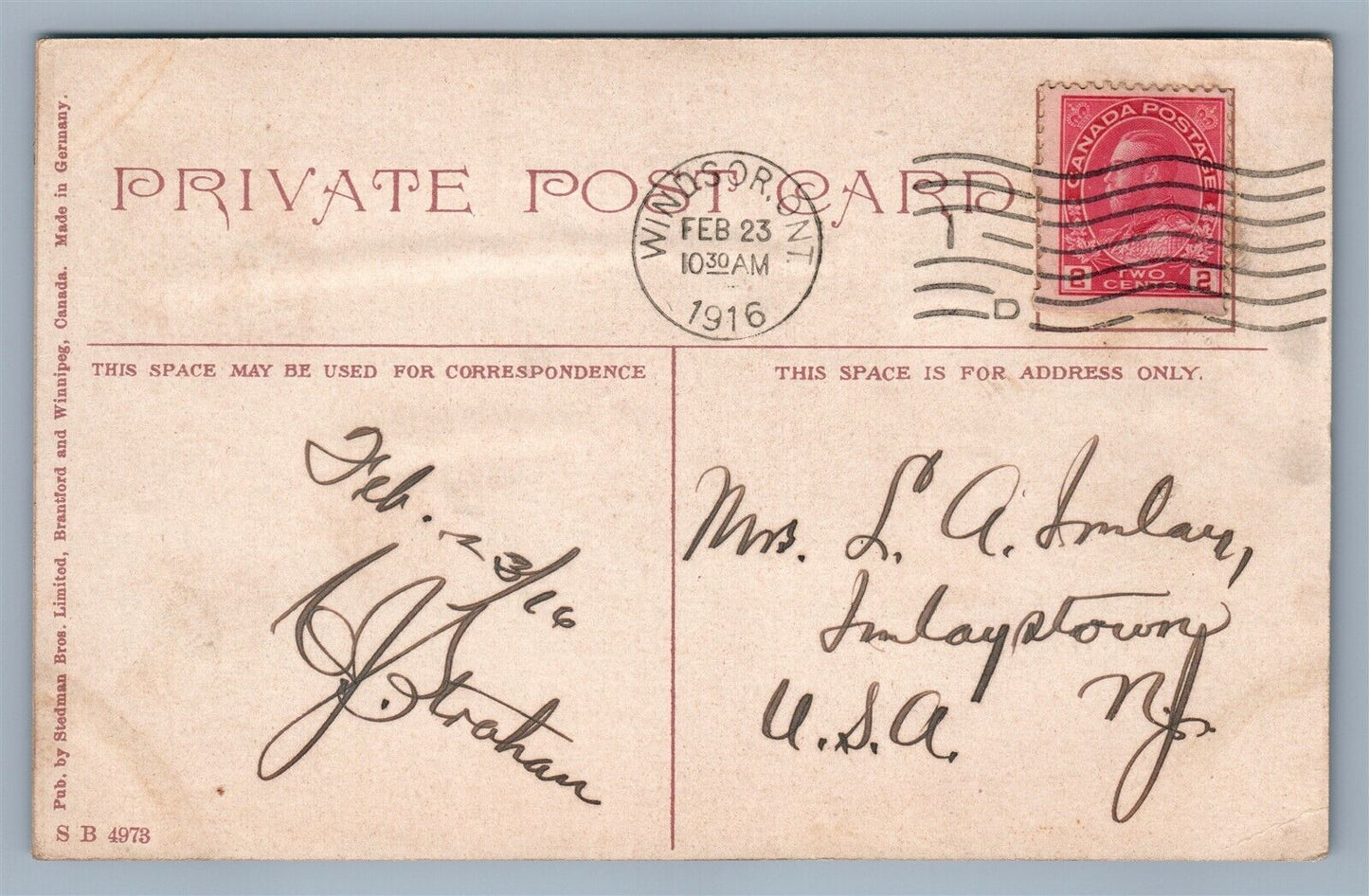 WINDSOR NS CANADA HIGH SCHOOL ANTIQUE PRIVATE POSTCARD