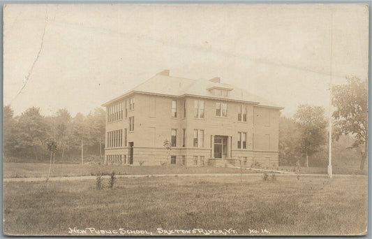SAXTONS RIVER VT PUBLIC SCHOOL ANTIQUE REAL PHOTO POSTCARD RPPC