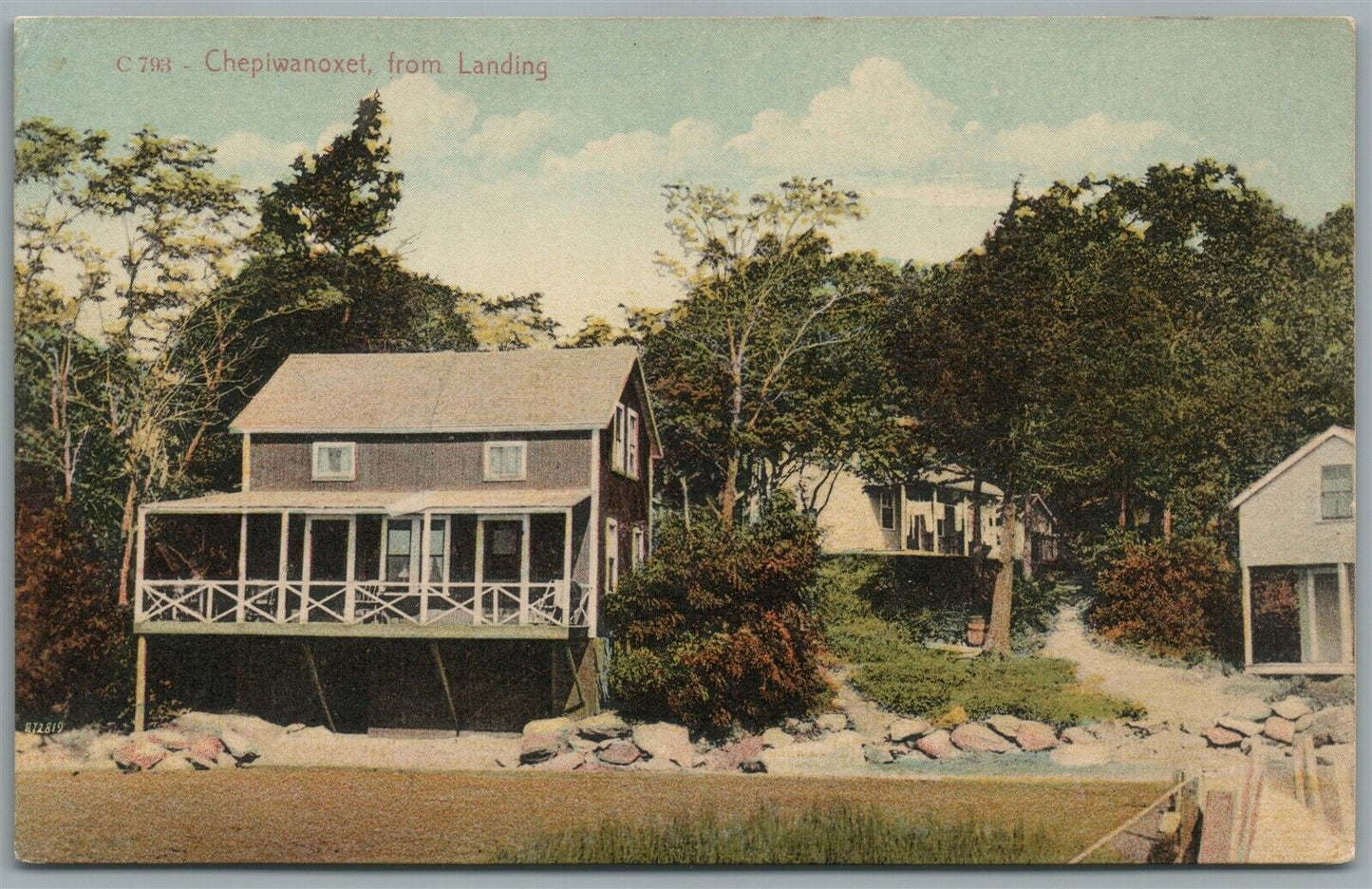 CHEPIWANOXET RI FROM LANDING ANTIQUE POSTCARD