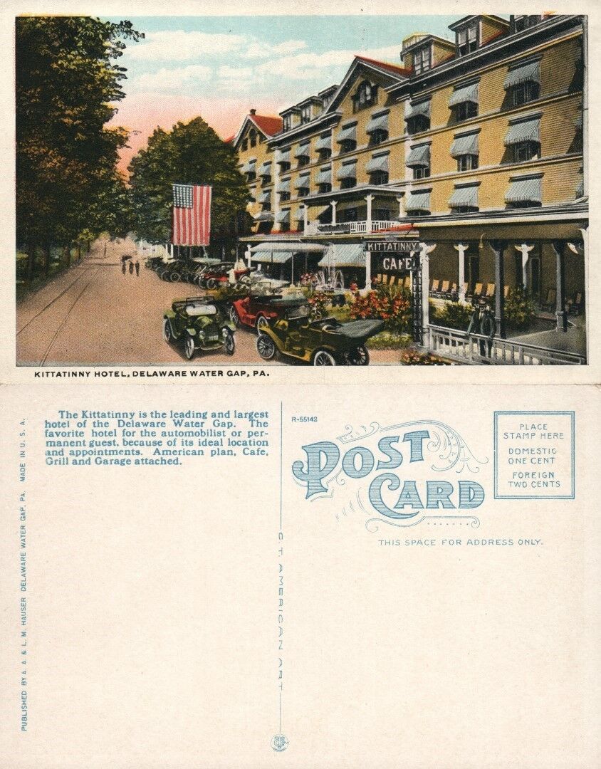 DELAWARE WATER GAP PA KITTATINNY HOTEL ANTIQUE POSTCARD