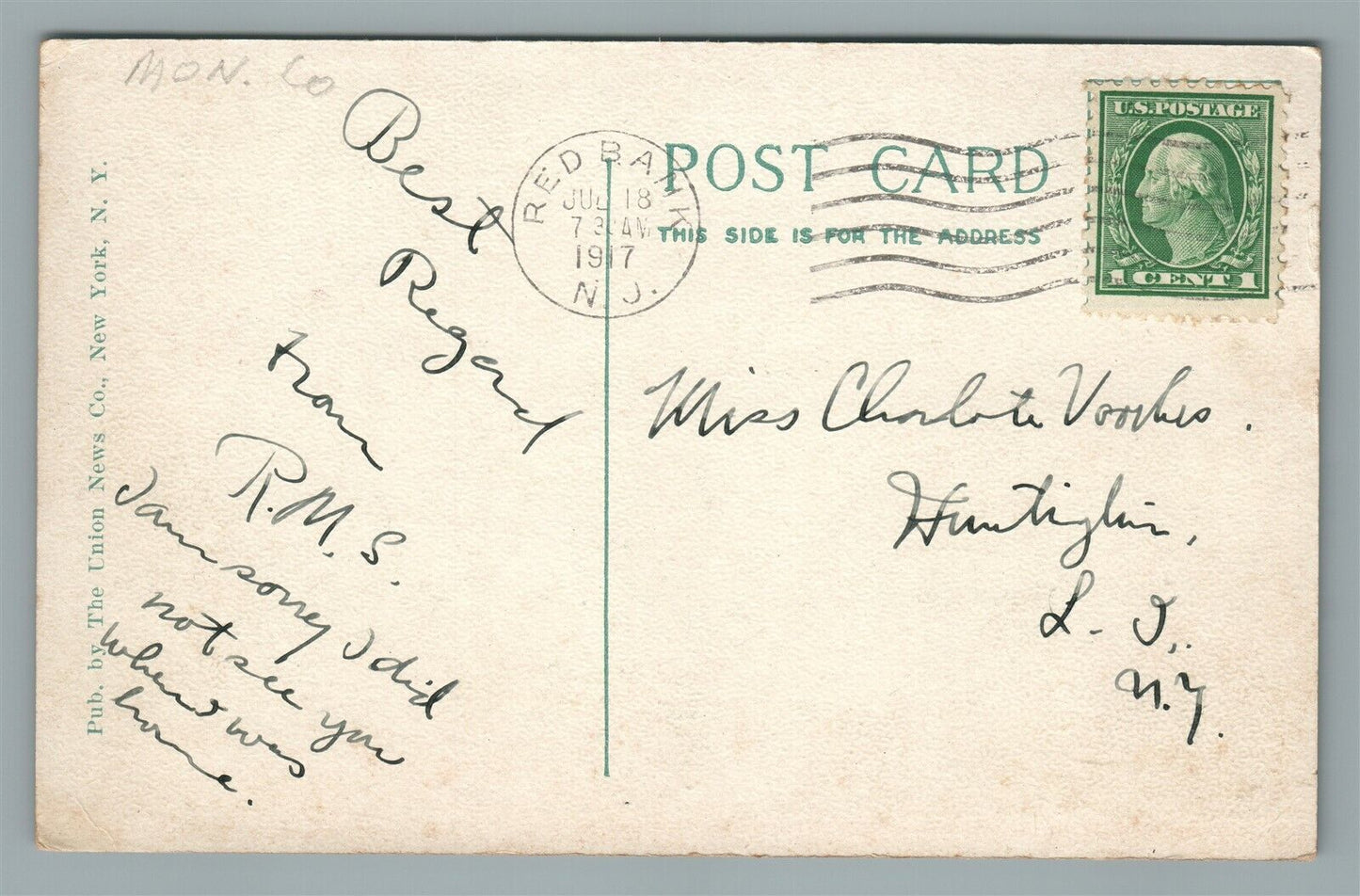 OCEANIC NJ DRAWBRIDGE ANTIQUE POSTCARD