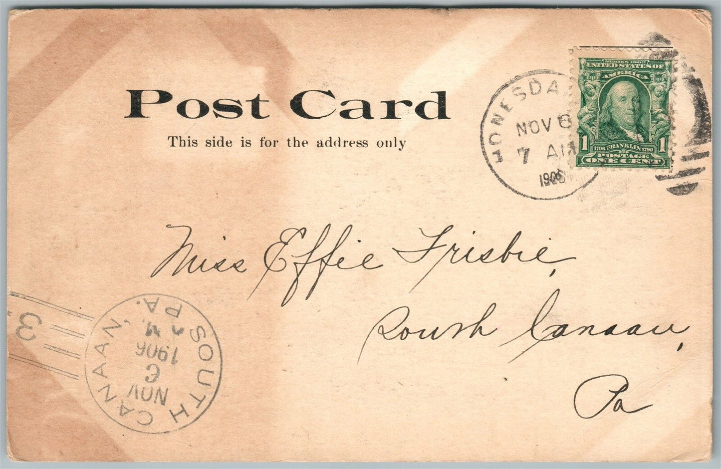 HONESDALE PA MENNER & CO ADVERTISING UNDIVIDED 1906 ANTIQUE POSTCARD