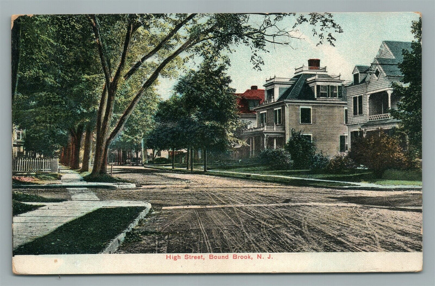 BOUND BROOK NJ HIGH STREET ANTIQUE POSTCARD