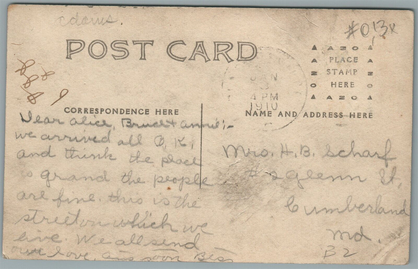 BENDERSVILLE PA R.R. STREET ANTIQUE REAL PHOTO POSTCARD RPPC