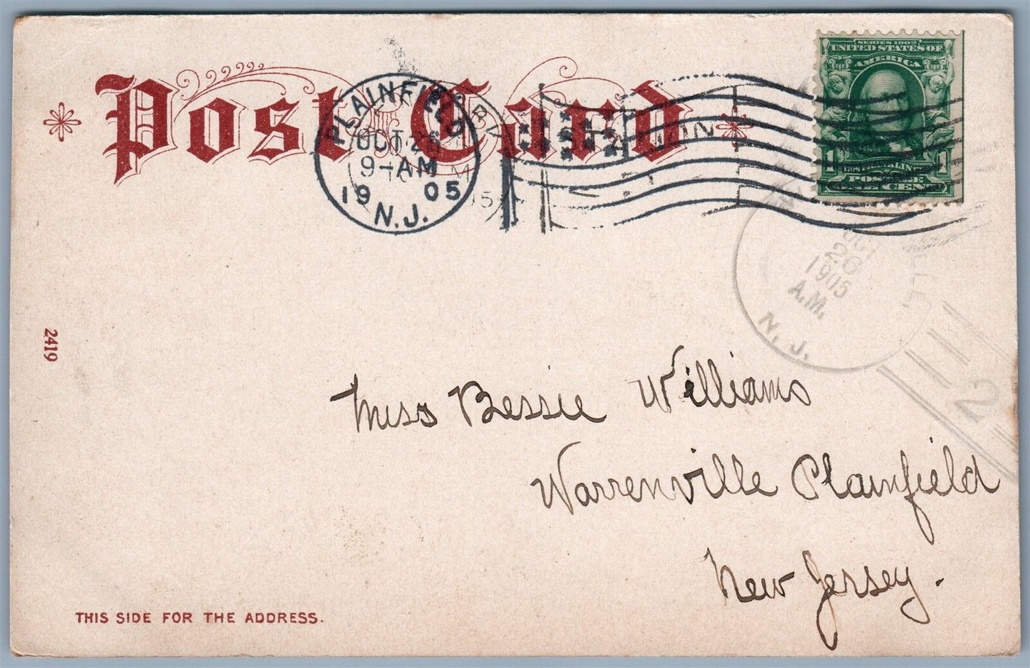 BROOKLYN NY LANDING IRON PIER 1905 UNDIVIDED ANTIQUE POSTCARD