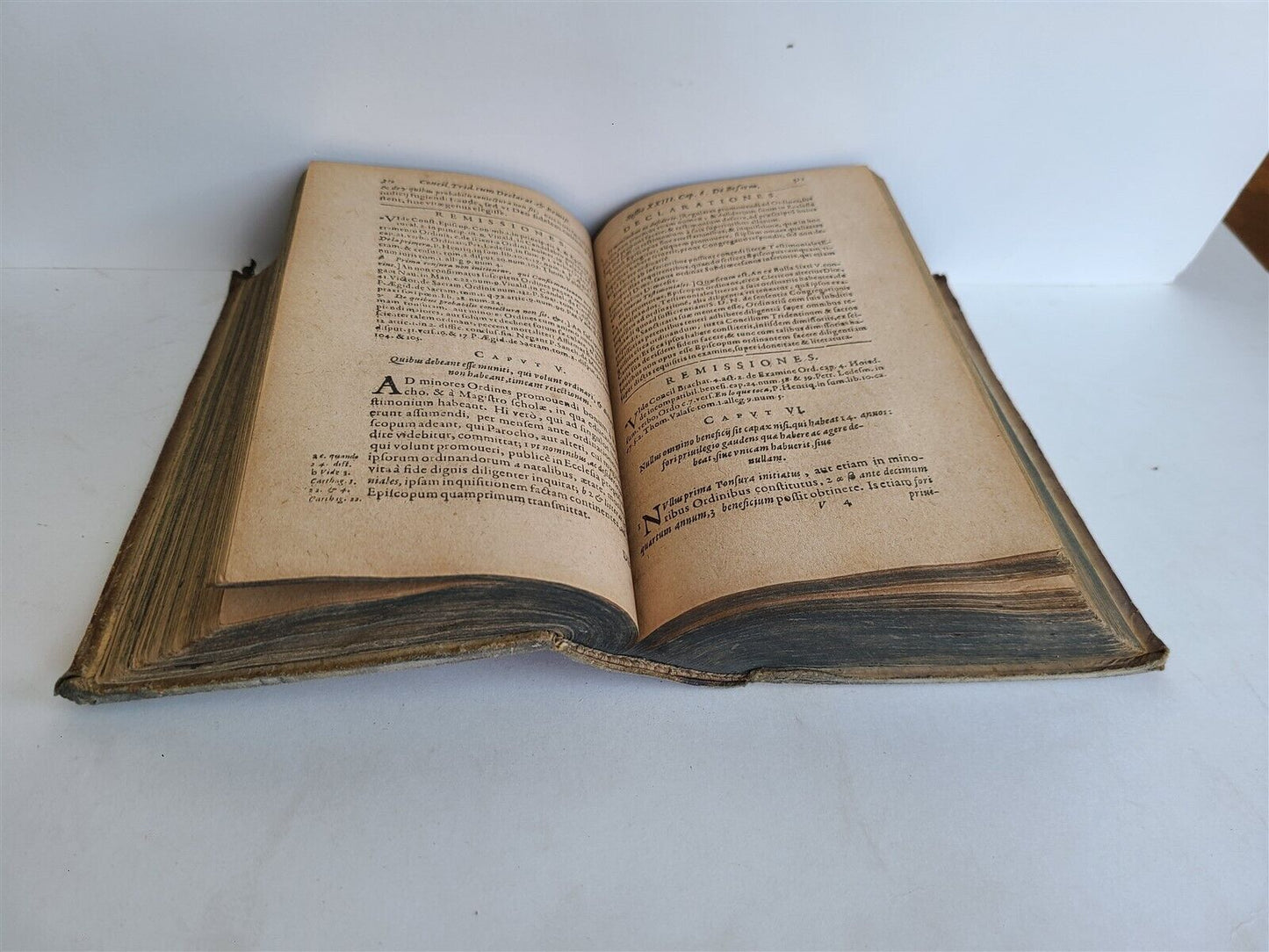 1621 SANCROS. CONCILII TRIDENTINI CANONES et DECRETA antique PIGSKIN BINDING