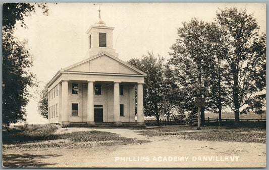 DANVILLE VT PHILLIPS ACADEMY ANTIQUE REAL PHOTO POSTCARD RPPC