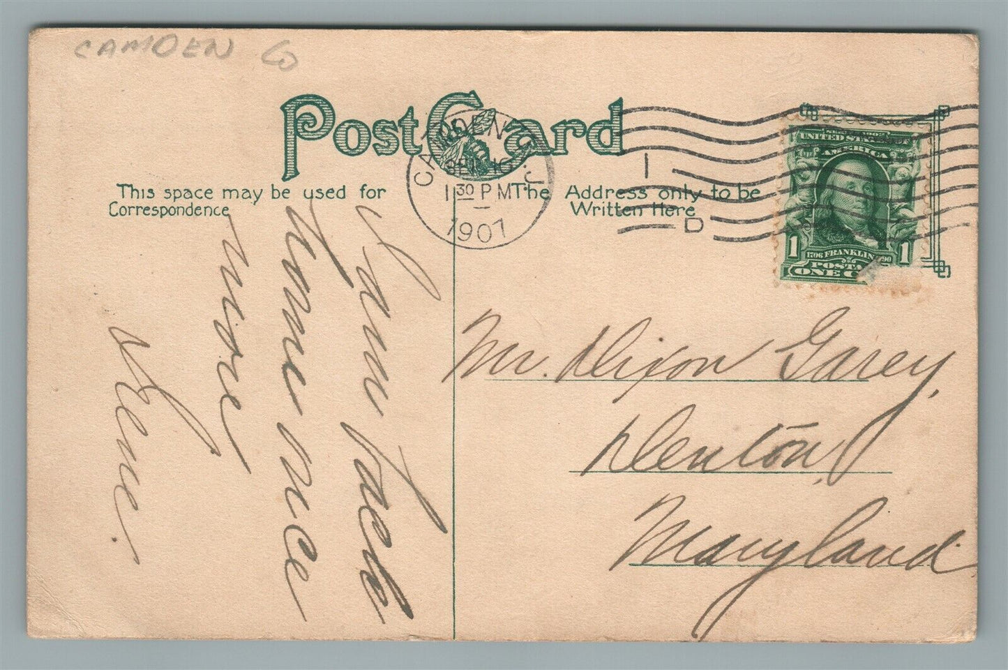 CAMDEN NJ SAFE DEPOSIT & TRUST CO. ANTIQUE POSTCARD