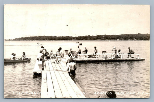 ARNOLDS PARK IA FILLENWARTH BEACH RESORT VINTAGE REAL PHOTO POSTCARD RPPC