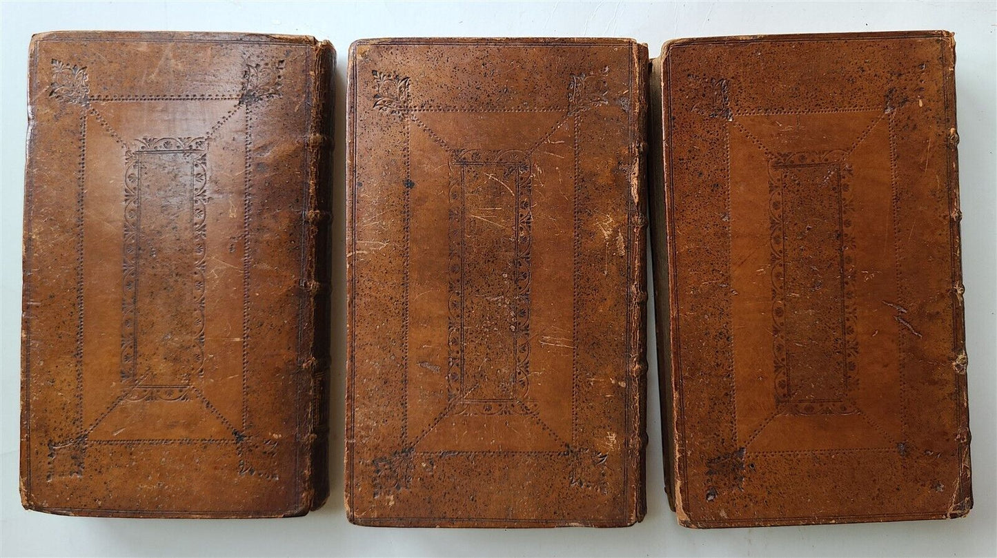 1719 WORKS of VIRGIL in ENGLISH by DRYDEN 3 VOLUMES antique ILLUSTRATED