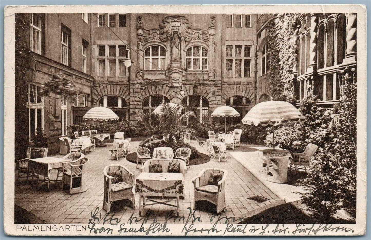 BERLIN GERMANY HOTEL DER FURSTENHOF 1927 ANTIQUE POSTCARD w/ STAMP