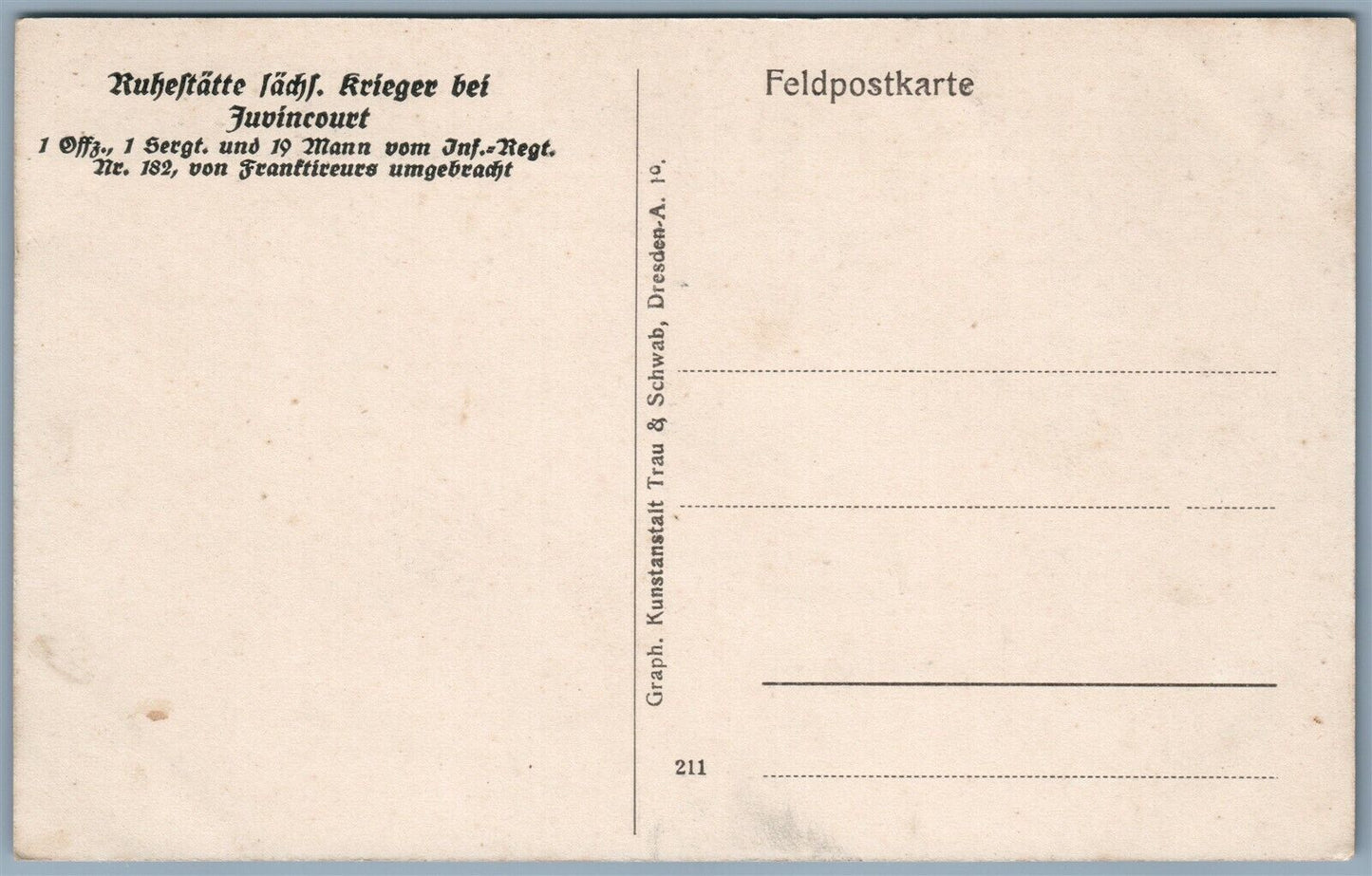 GERMAN WWI FELDPOSTKARTE ANTIQUE POSTCARD WAR SCENE