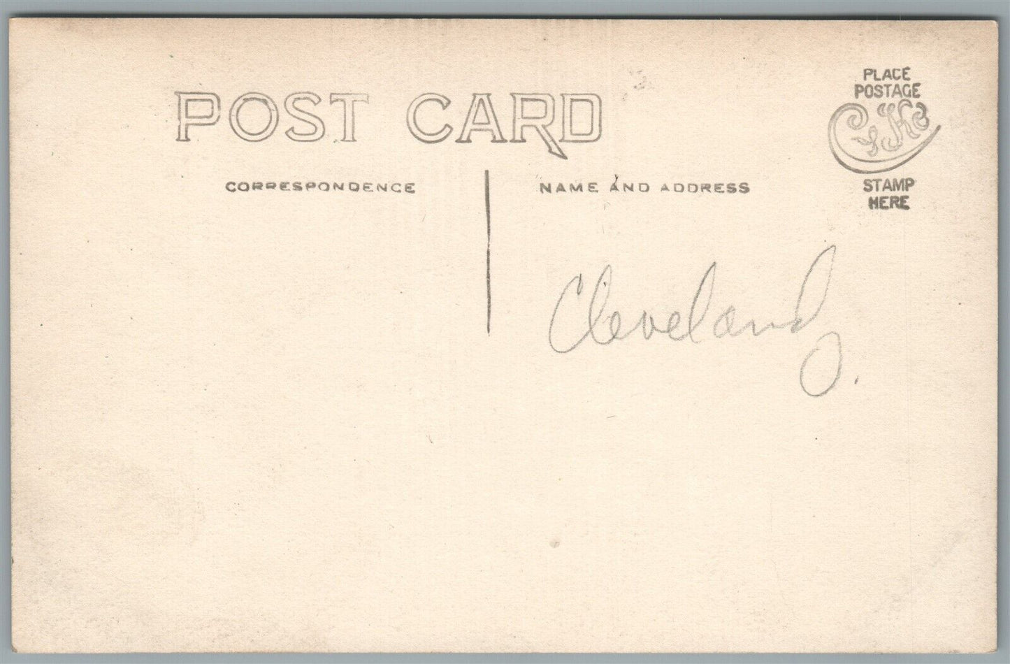 MILITARY PARADE w/ AMERICAN FLAGS CLEVELAND WWI ANTIQUE REAL PHOTO POSTCARD RPPC