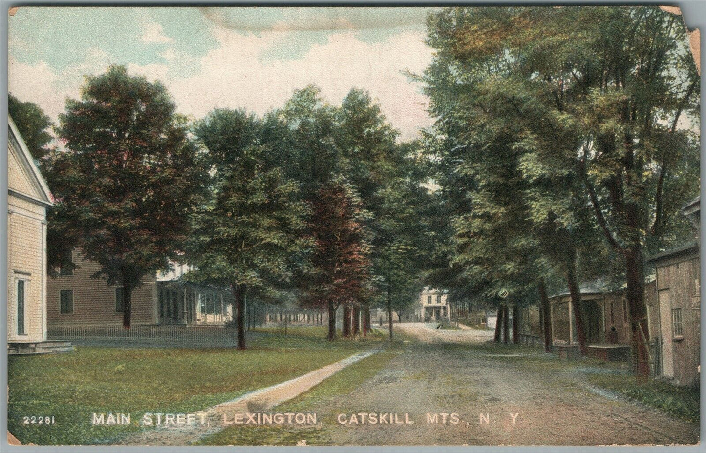 LEXINGTON CATSKILL MTS NY MAIN STREET ANTIQUE POSTCARD