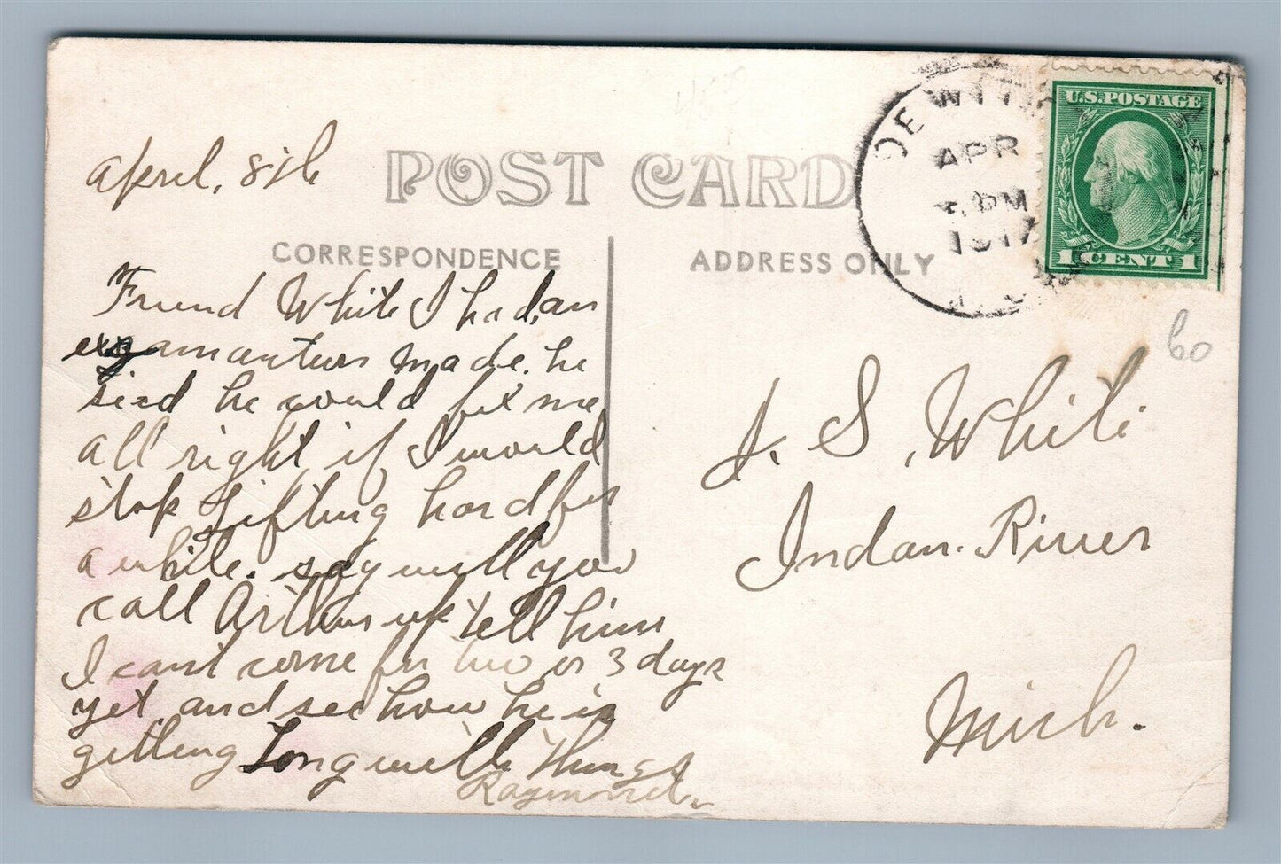 DEWITT MI MAIN STREET ANTIQUE REAL PHOTO POSTCARD RPPC