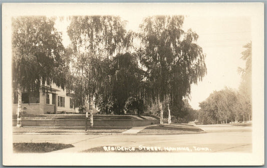 MANNING IA RESIDENCE STREET VINTAGE REAL PHOTO POSTCARD RPPC