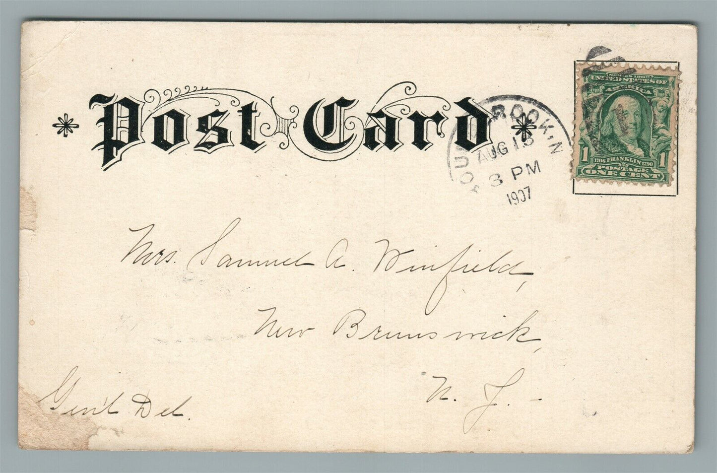 BOUND BROOK NJ ST. PAUL'S CHURCH ANTIQUE POSTCARD