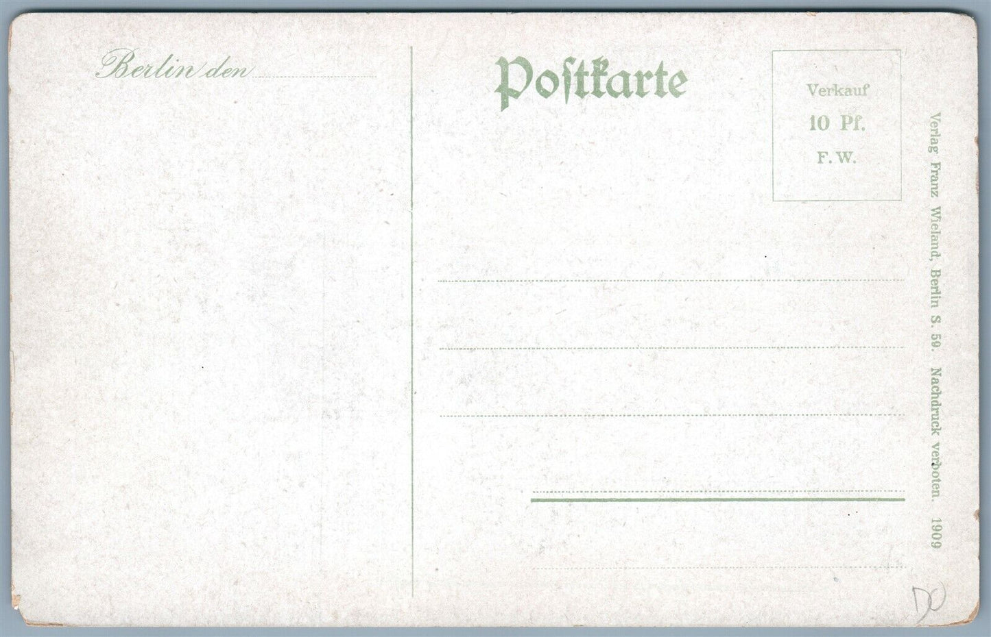 BERLIN GERMANY RATSKELLER WEIN ABTEILUNG INH. H. FALKENBERG ANTIQUE POSTCARD