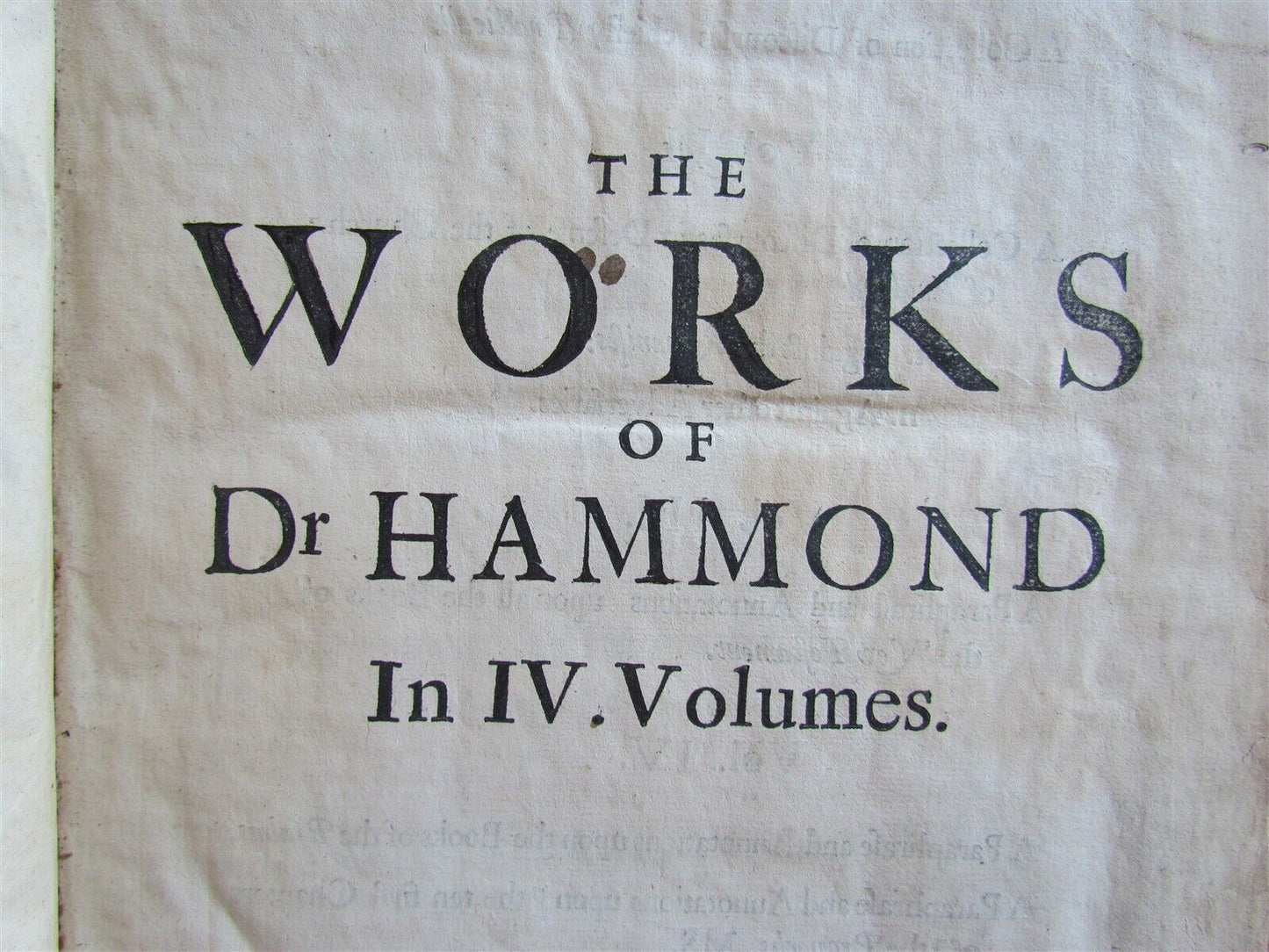 1674-1684 THE WORKES by HENRY HAMMOND 3 volumes antique FOLIOS in ENGLISH