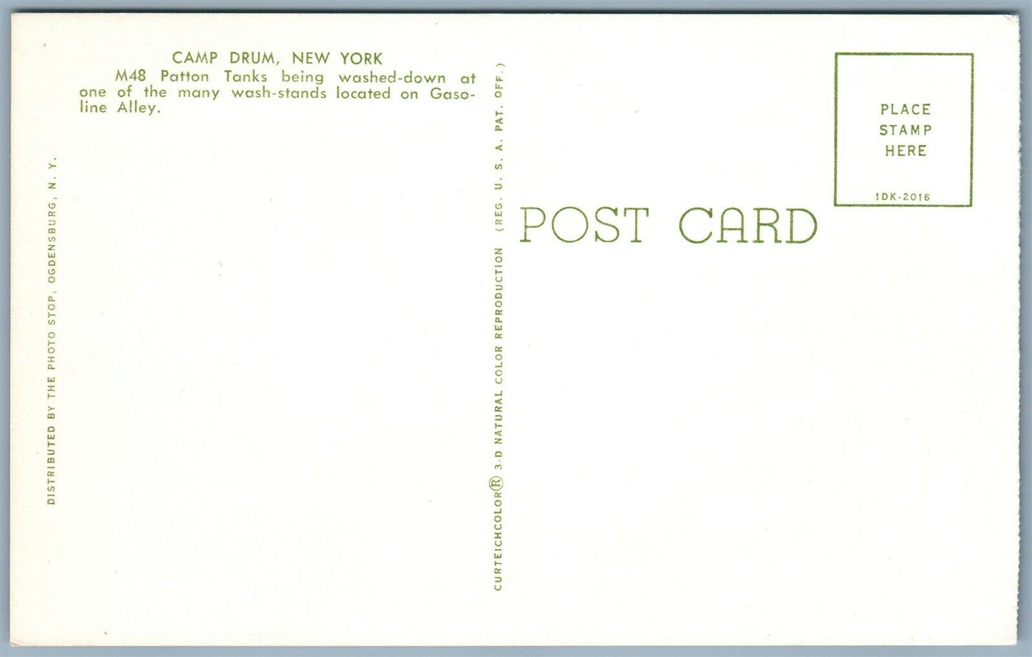 M48 PATTON TANKS VINTAGE POSTCARD CAMP DRUM N.Y.