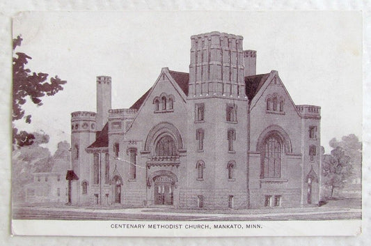 ANTIQUE POSTCARD CENTENARY METHODIST CHURCH MANKATO MINNESOTA