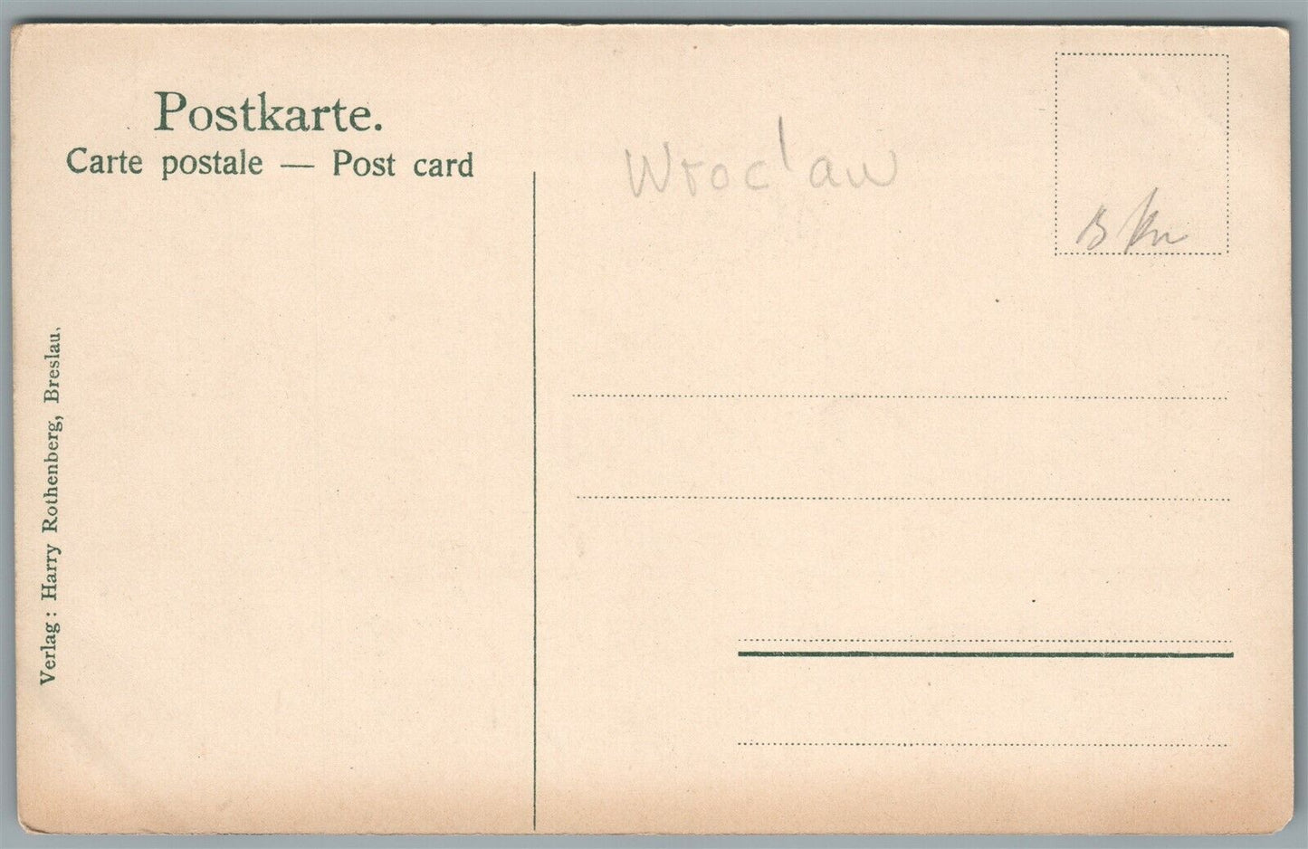 WROCLAW STREET SCENE POLAND ANTIQUE POSTCARD