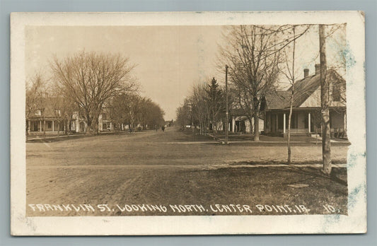 CENTER POINT IA FRANKLIN STREET ANTIQUE REAL PHOTO POSTCARD RPPC