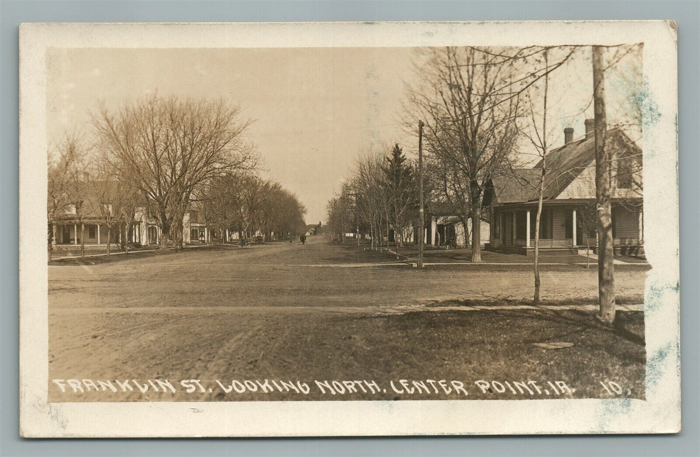 CENTER POINT IA FRANKLIN STREET ANTIQUE REAL PHOTO POSTCARD RPPC