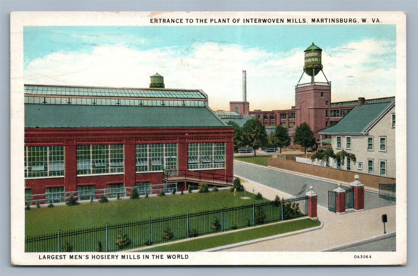 MARTINSBURG W.Va MEN'S HOSIERY PLANT OF INTERWOVEN MILLS 1936 ANTIQUE POSTCARD