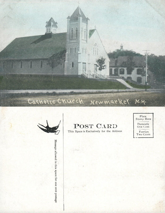 NEWMARKET N.H. CATHOLIC CHURCH ANTIQUE POSTCARD