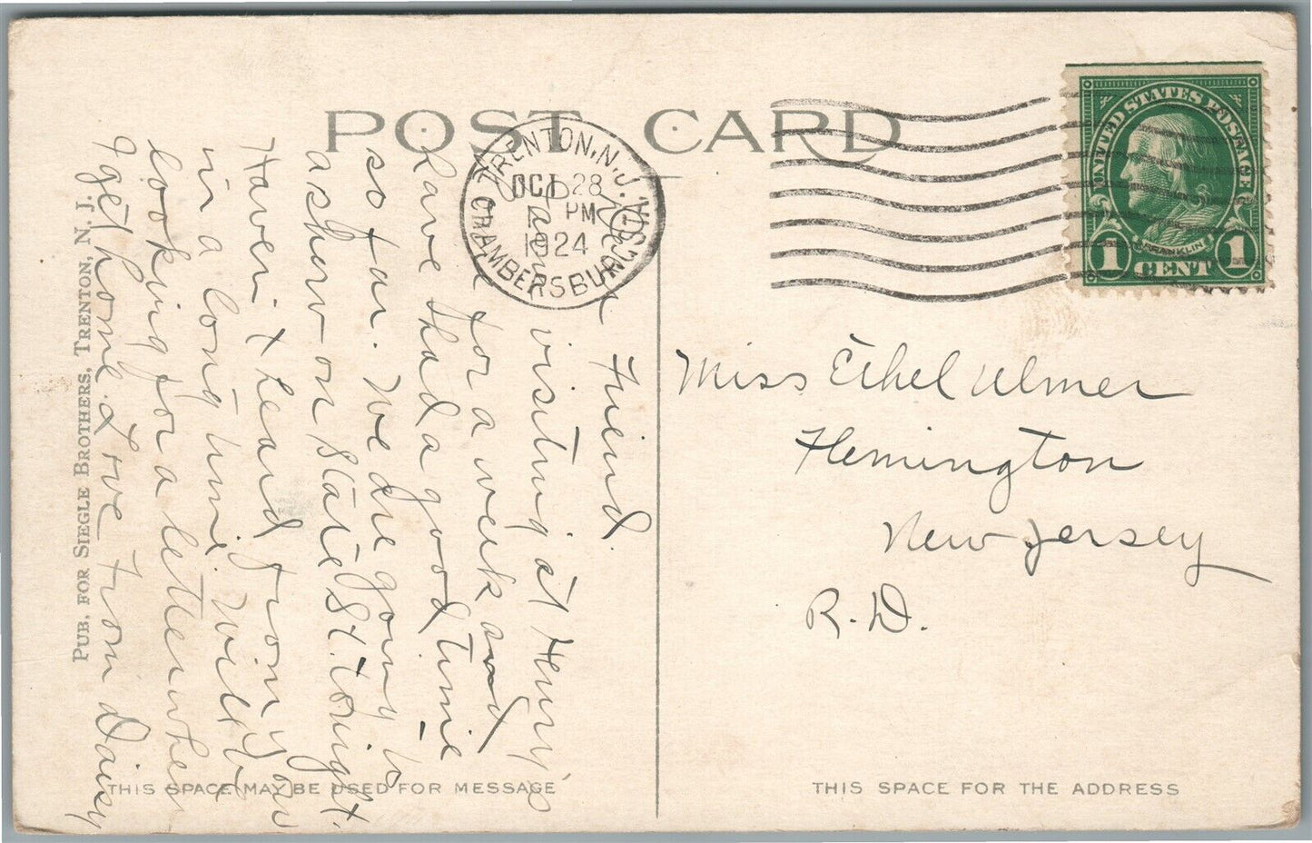 TRENTON NJ SCHOOL FOR DEAF MUTES ANTIQUE POSTCARD