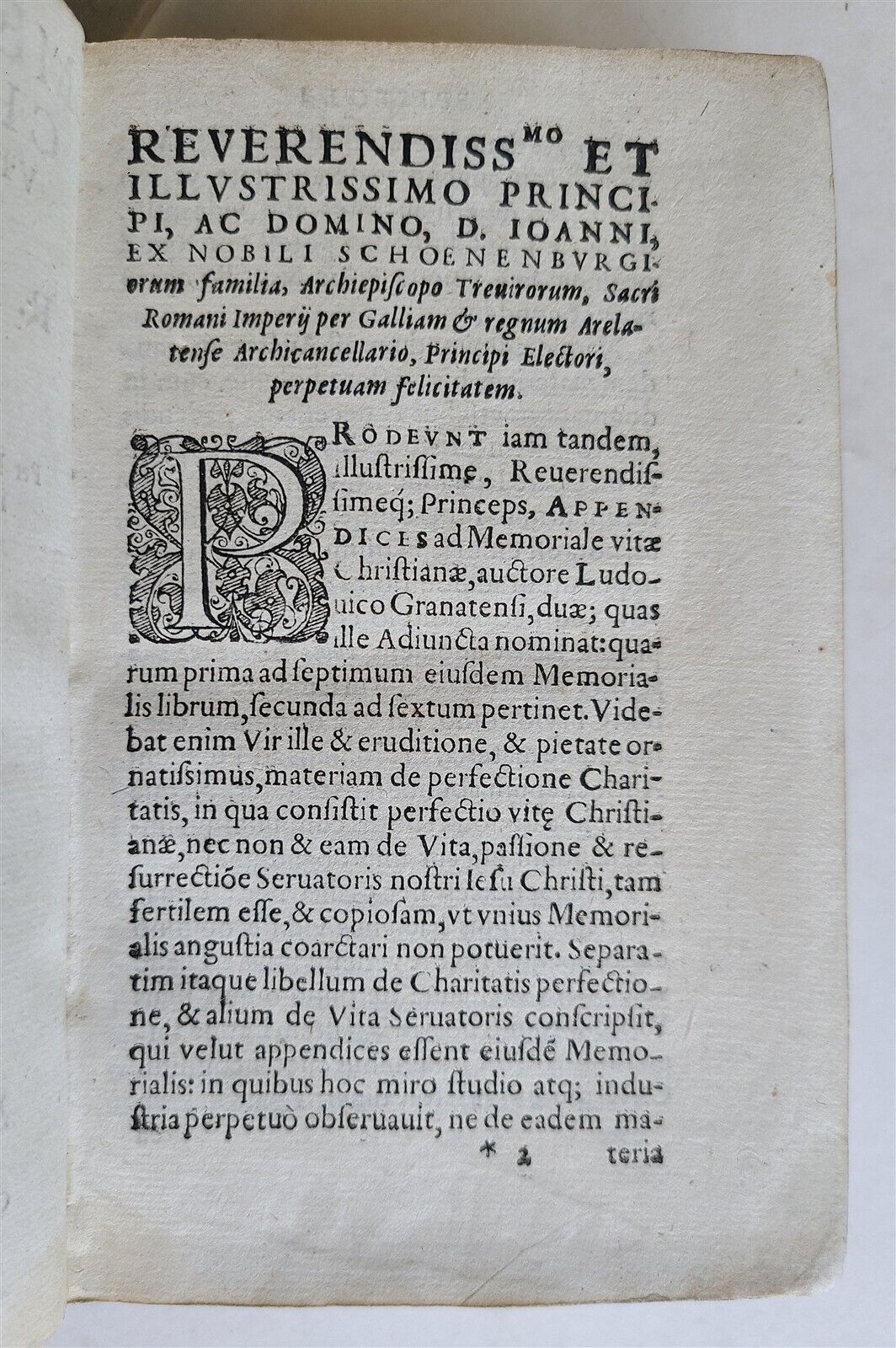 1598 MEMORIALIS CHRISTIANAE VITAE ADIVNCTUM R.P.F. LUDOVICO GRANATENSI antique