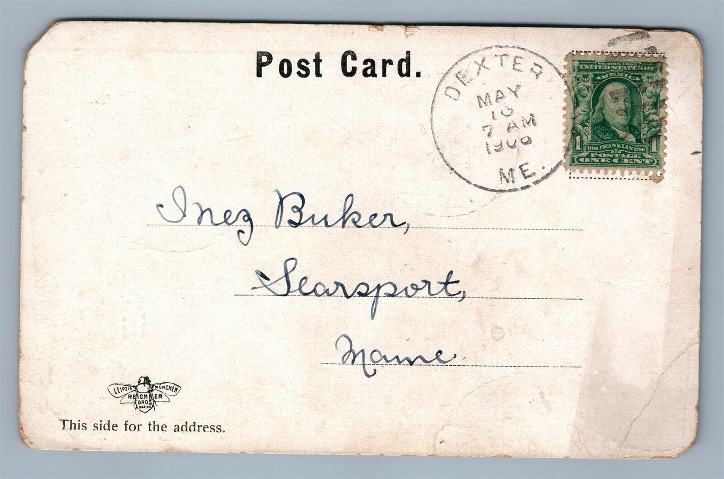 DEXTER ME ABBOT MEMORIAL LIBRARY TOWN HALL ANTIQUE REAL PHOTO POSTCARD RPPC