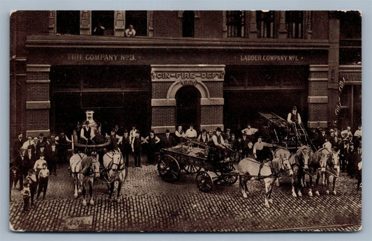 CINCINNATI OH FIRE DEPARTMENT CENTRAL STATION ANTIQUE POSTCARD