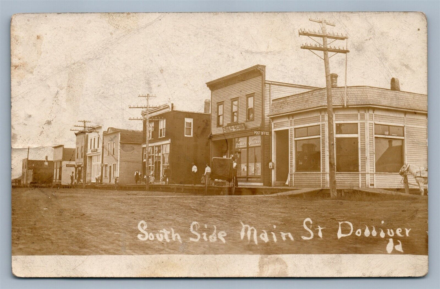 DOLLIVER IA MAIN STREET ANTIQUE REAL PHOTO POSTCARD RPPC
