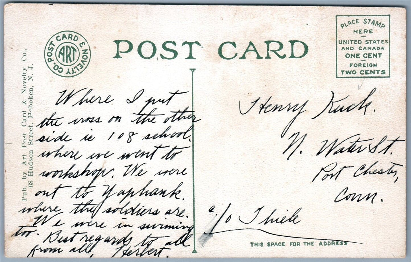 BROOKLYN NY ARLINGTON AVENUE ANTIQUE POSTCARD