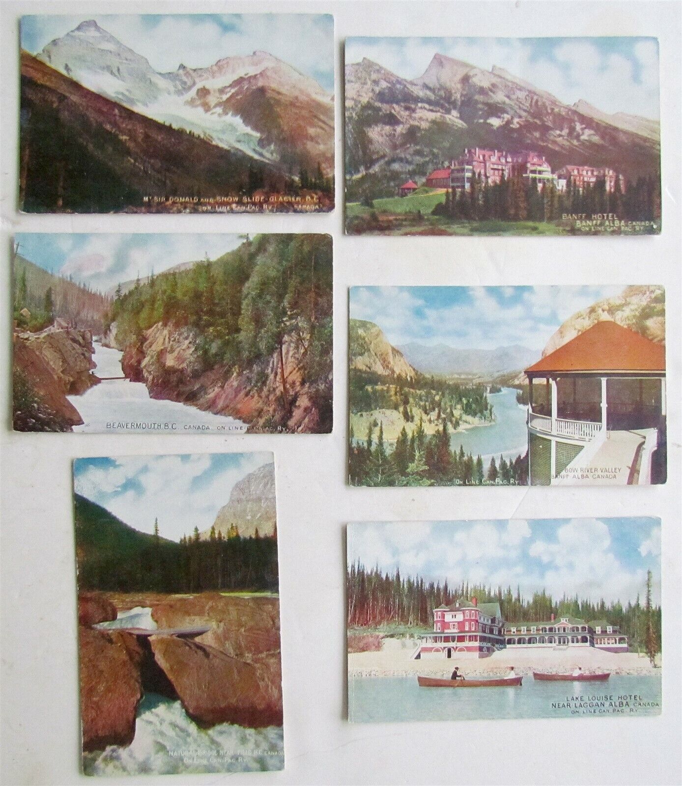 LOT of 6 CANADIAN RAILWAY VIEWS ANTIQUE POSTCARDS PRIVATE MAILING CARDS