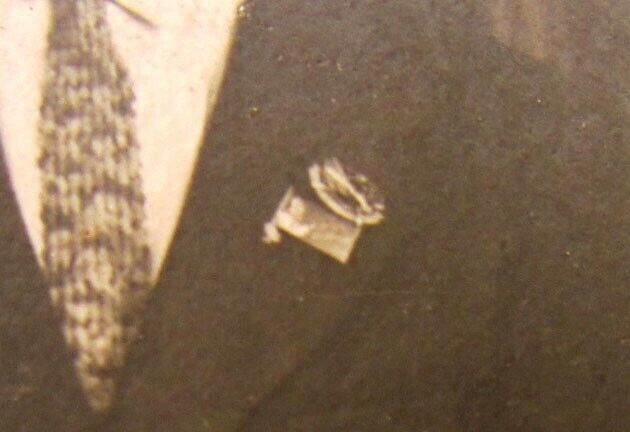 DOBROLET BADGE on ANTIQUE 1930s RUSSIAN CDV PHOTO