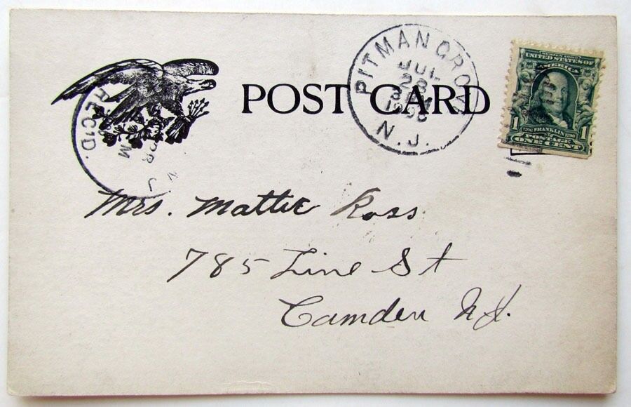 ALCYON PARK NJ BOARDWALK & BOWLING ALLEYS ANTIQUE 1906 UNDIVIDED POSTCARD