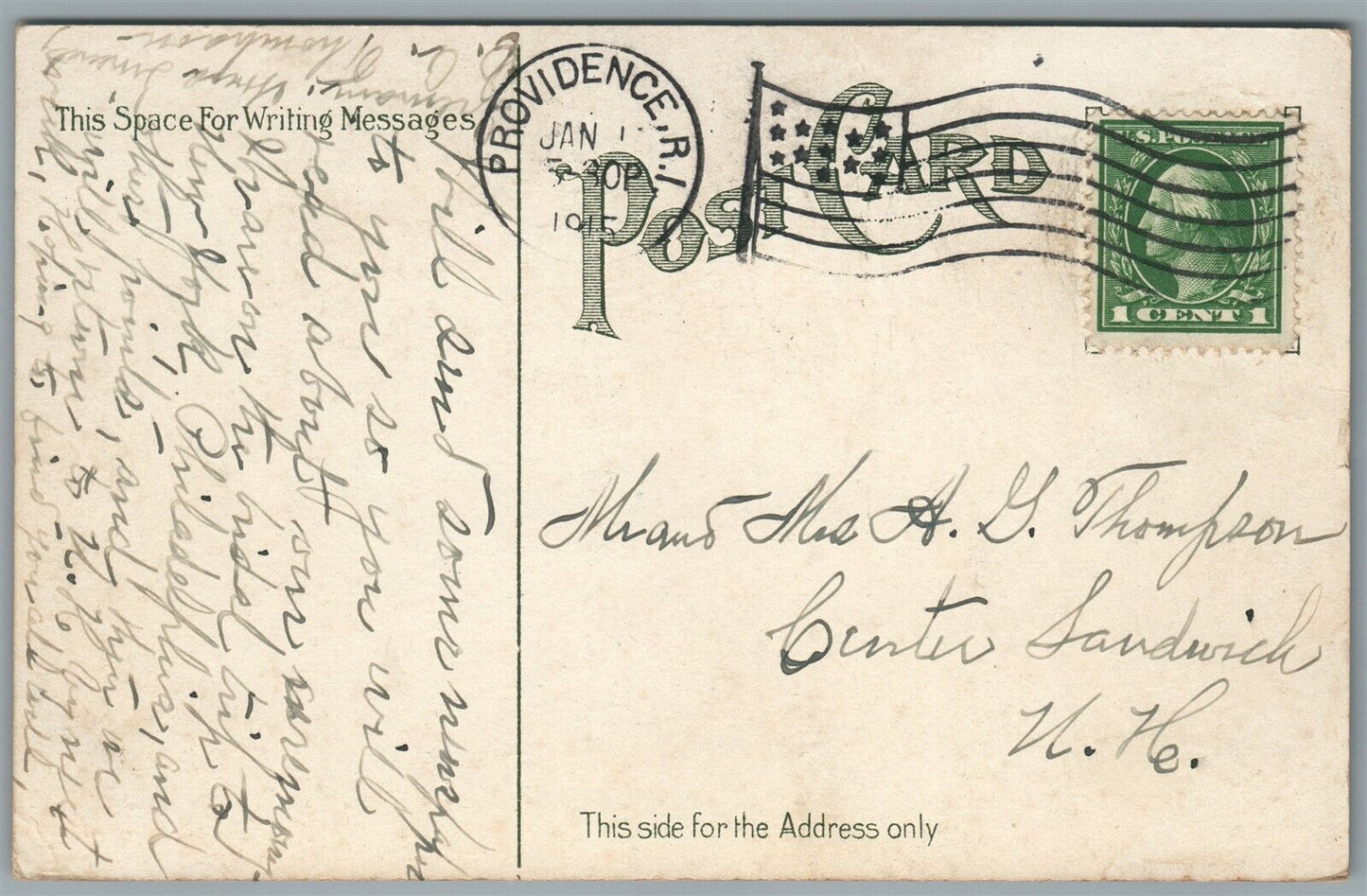 PROVIDENCE RI WACHEMOKET SQUARE ANTIQUE POSTCARD