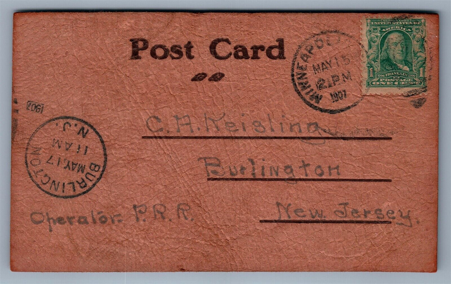 MINNEAPOLIS MN COURT HOUSE CITY HALL LEATHER ANTIQUE POSTCARD