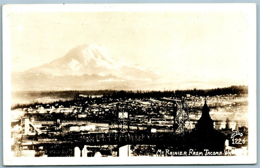 TACOMA WA MT. RAINIER VINTAGE REAL PHOTO POSTCARD RPPC
