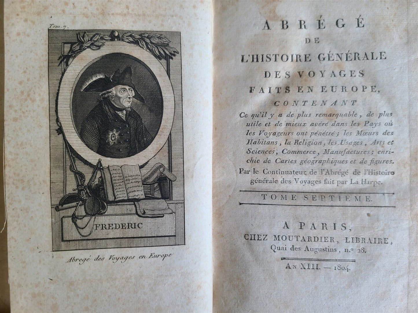 1803-1804 HISTORY of VOYAGES 12 VOLUMES SET ILLUSTRATED ANTIQUE in FRENCH